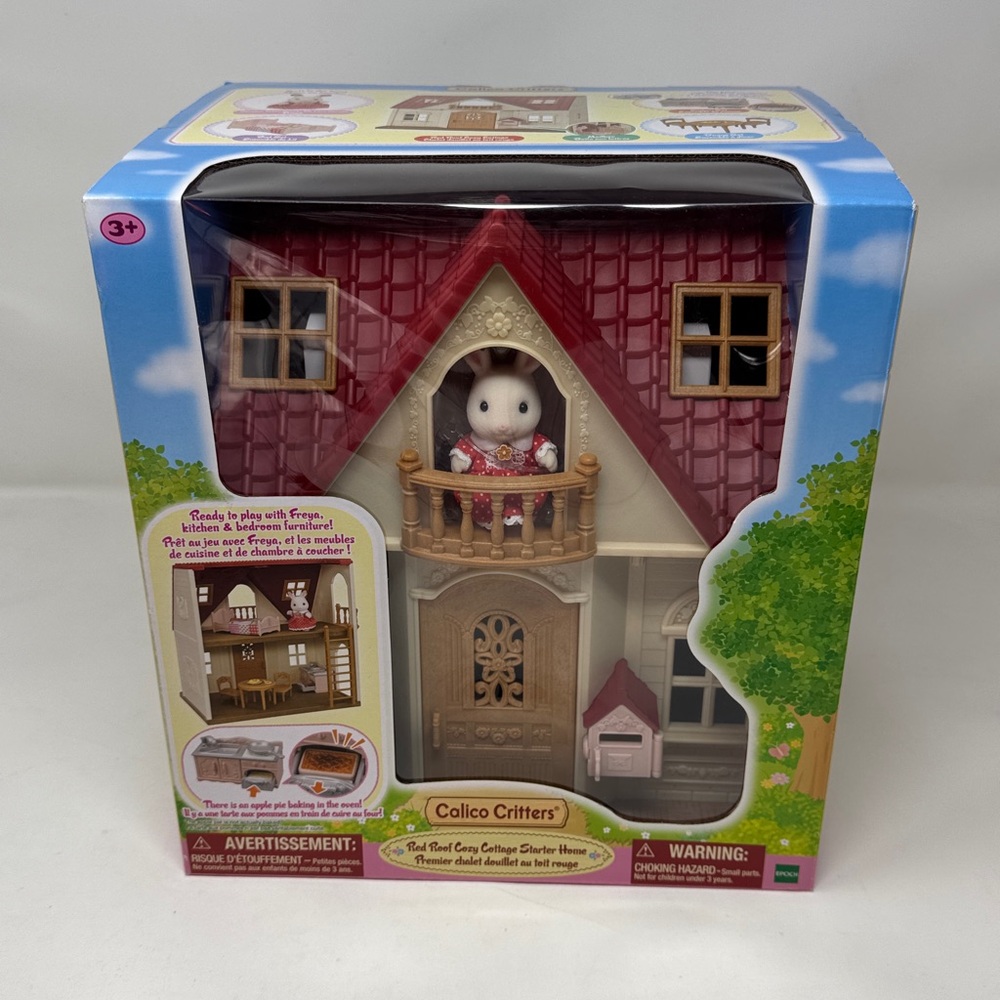 CALICO CRITTERS RED ROOF COZY COTTAGE STARTER HOME WITH FREYA